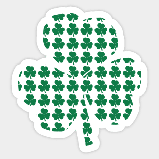 Pocket Size Green Shamrocks Pattern Sticker